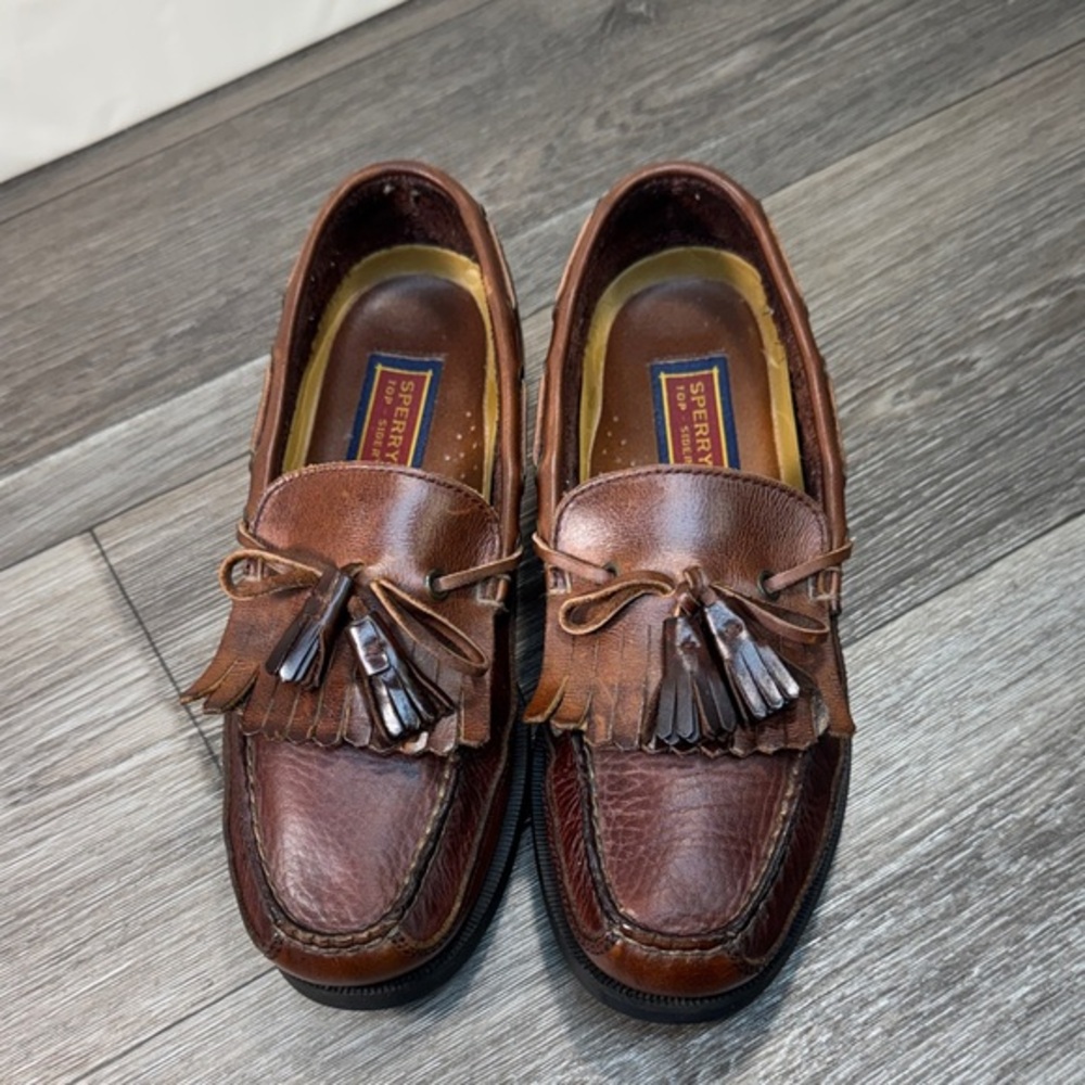 Sperry Men's Tassel Brown Leather Loafers size 10.5 (j194)